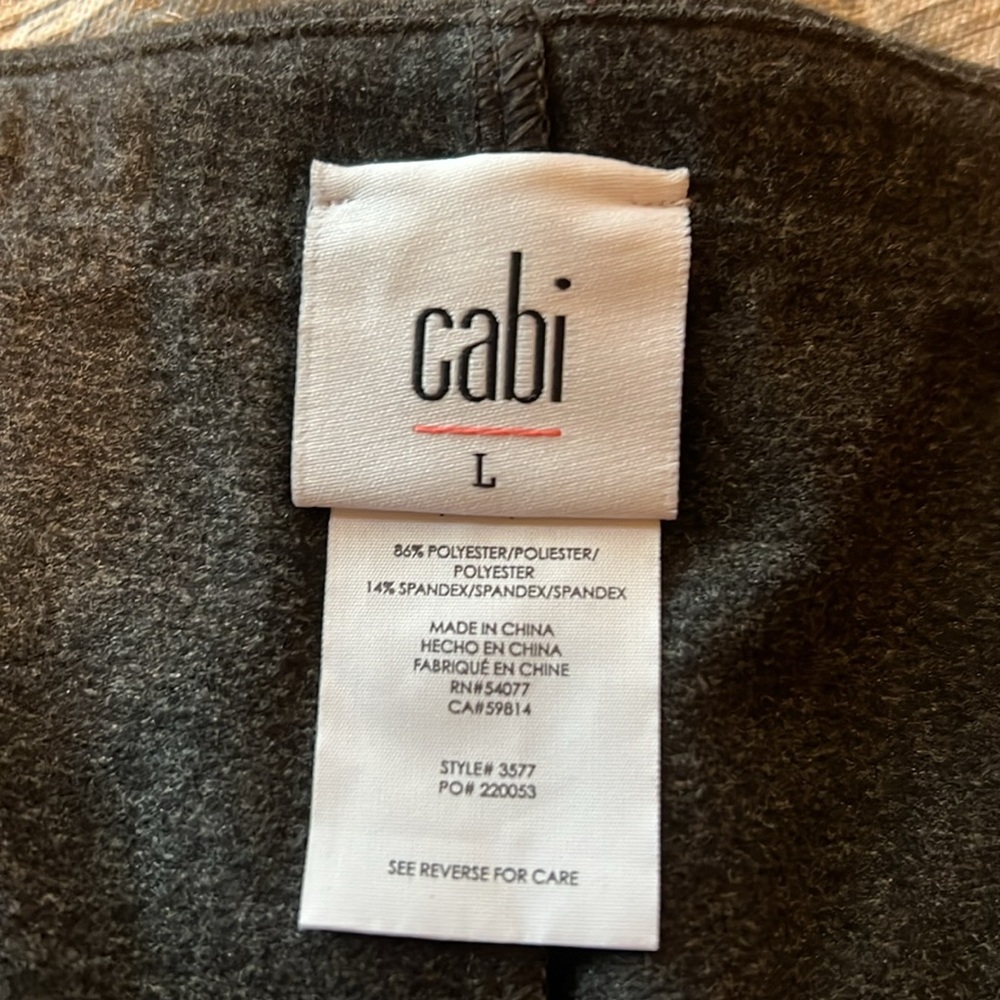 CAbi M'Leggings Charcoal Gray w/Attached Skirt L - Picture 4 of 5